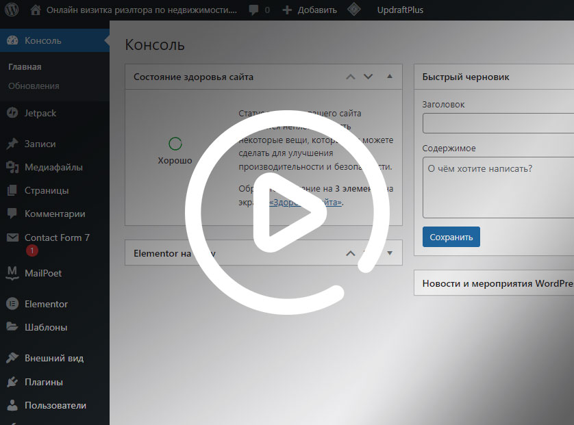wordpress видео инструкция